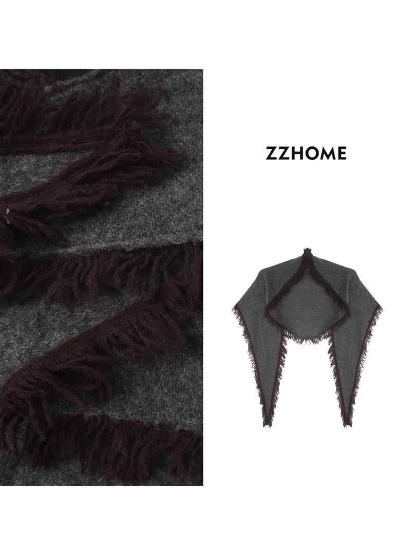 ZOZO HOME ｜可持续经典暖雾迷彩流苏三角巾q172346p