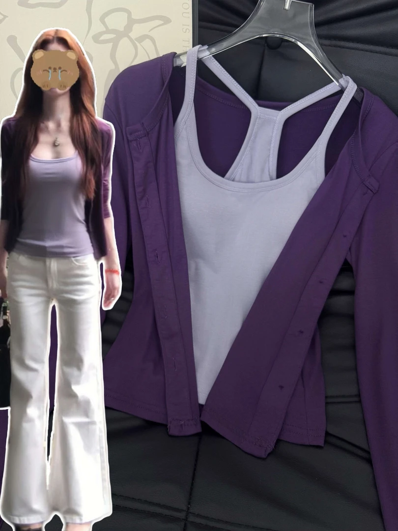 2025秋季新款法式圆领修身显瘦百搭开衫女薄款气质搭钮扣上衣