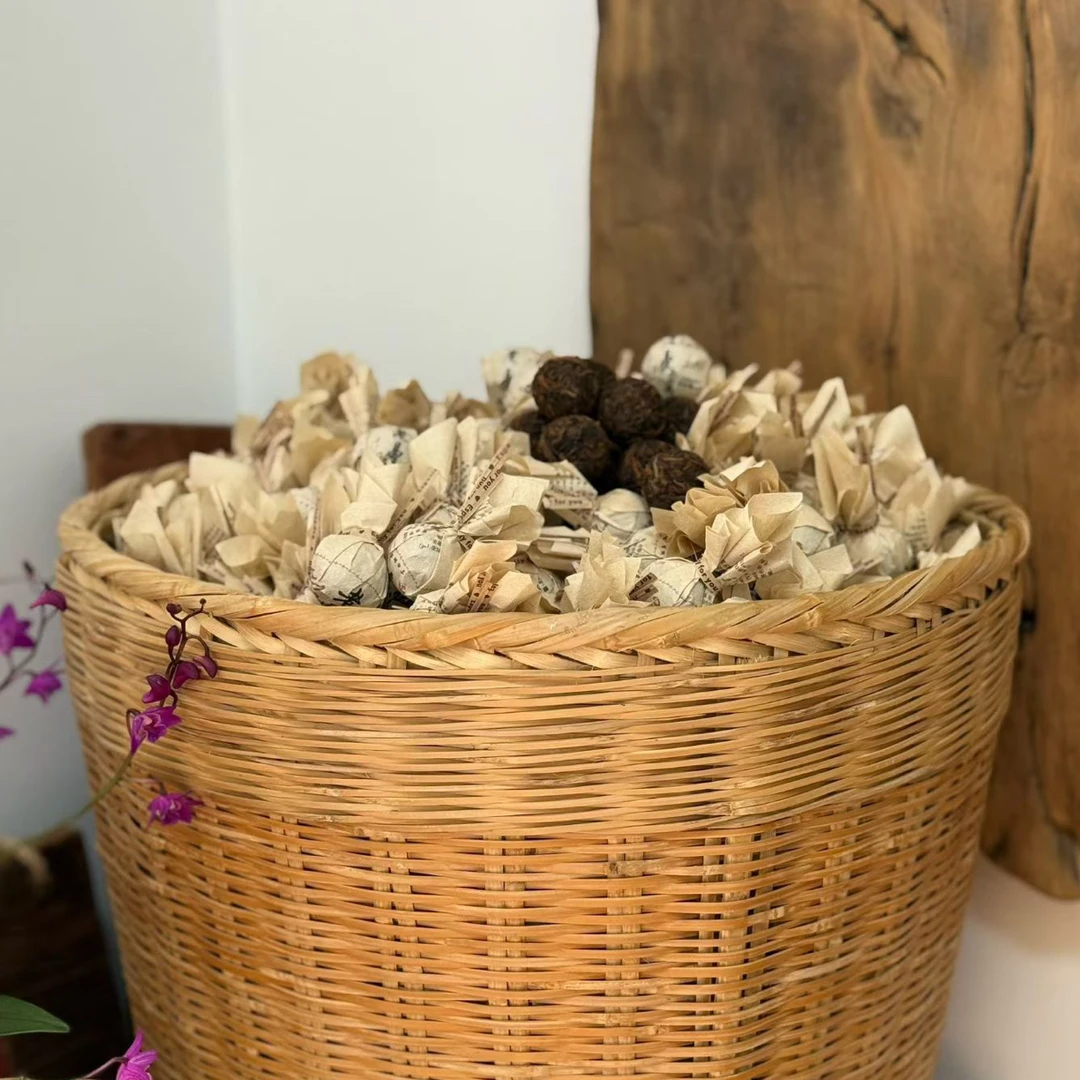 老曼峨熟茶龙珠 古树料 轻发酵 高货 甜茶原料发酵100克 拍5发6