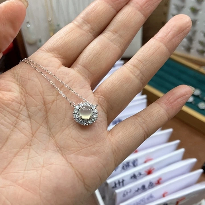 岫玉手镯手镯银S925镶嵌H****a