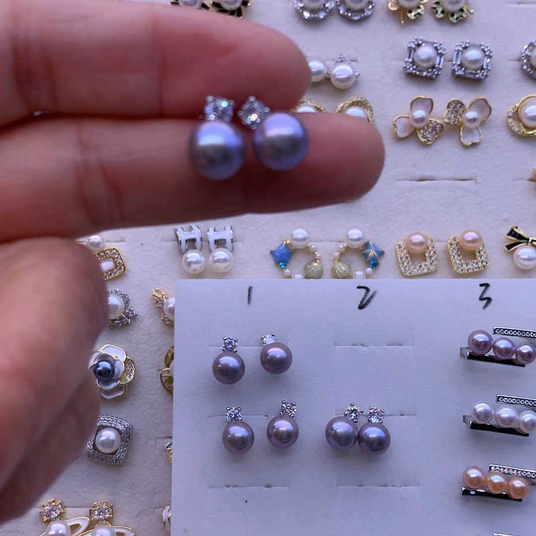 淡水珍珠耳饰合金