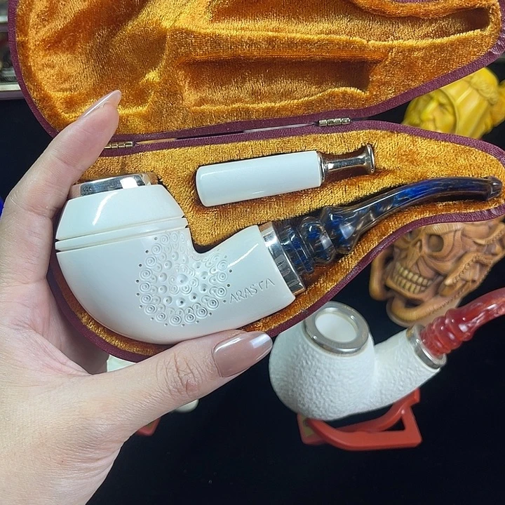 海泡石烟斗花团锦簇牛头