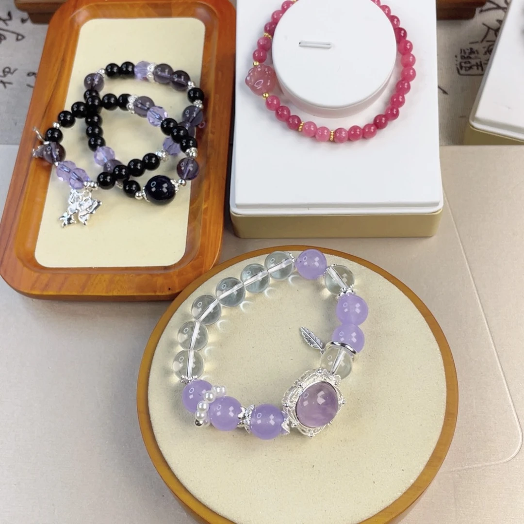 针钠钙石手链银S925镀金镶嵌