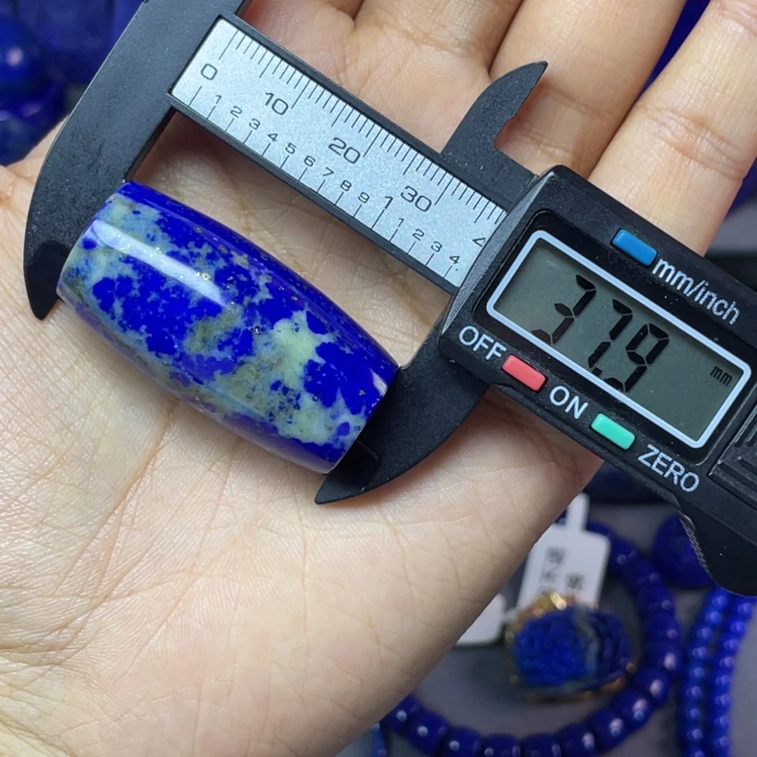 青金石未镶嵌19.9×37.9mm古珠配饰