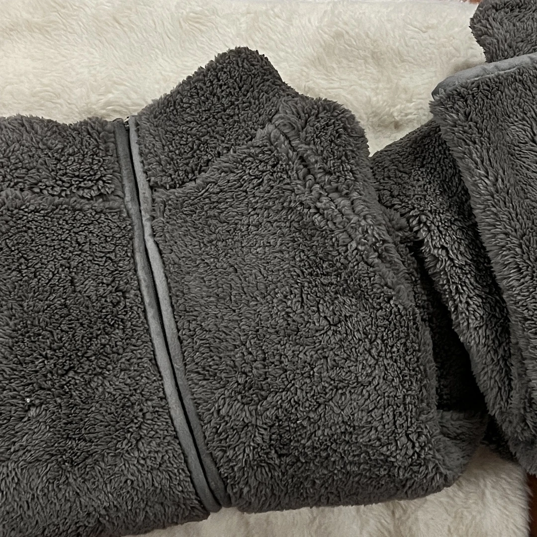 151#珊瑚绒睡衣秋冬男冬季加绒加厚保暖开衫拉链炭灰色家居服套装