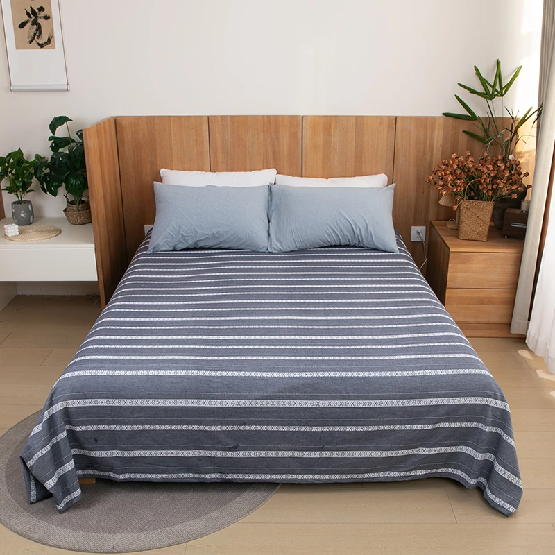 天竺良品水洗棉加厚提花学生宿舍春秋季墨尔本粗布床单ZHS0009