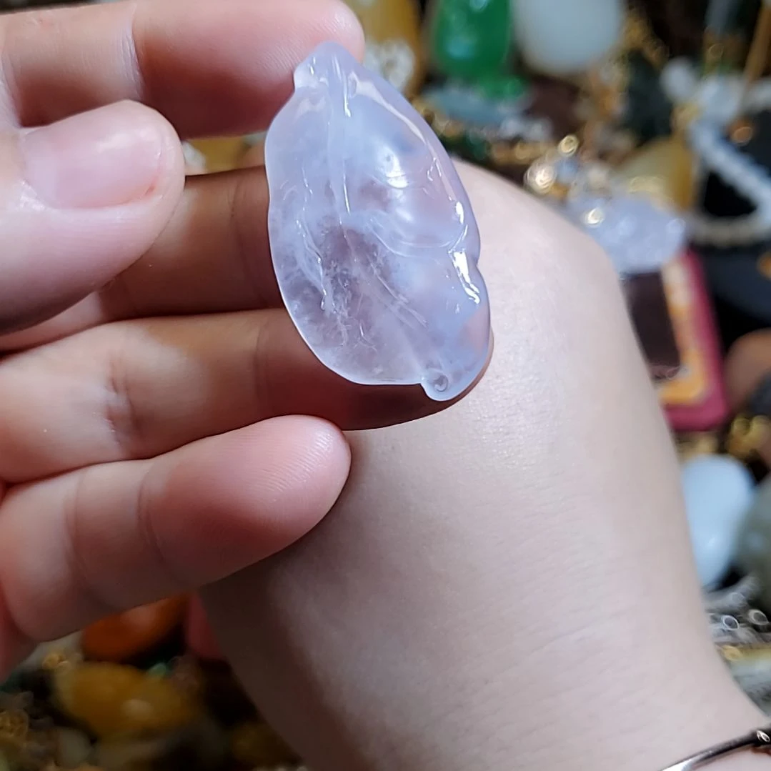 【闪购商品】颈饰未镶嵌翡翠高冰紫叶子