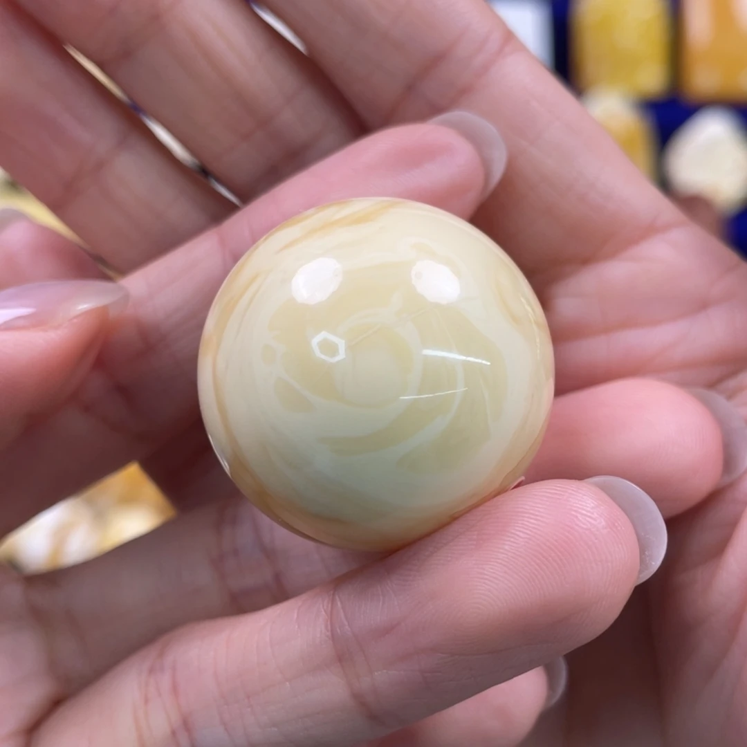 蜜蜡裸石未镶嵌琥珀蜜蜡珠子卡30.4mm