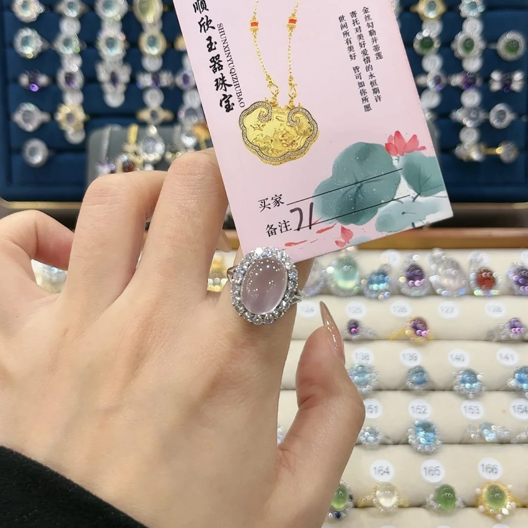 水晶女款银S925镶嵌A*戒指71