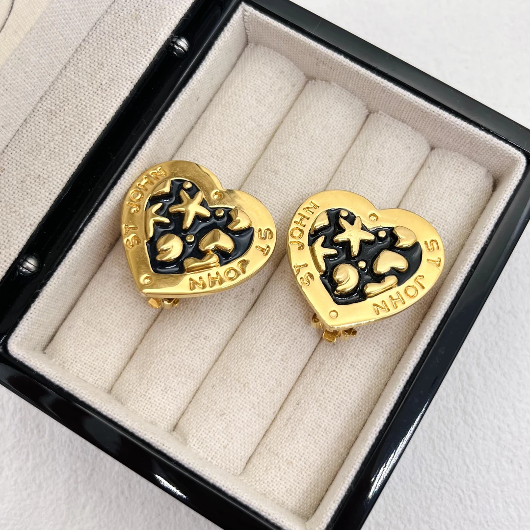 合金珐琅耳饰 「Lily中古」ST耳夹101584