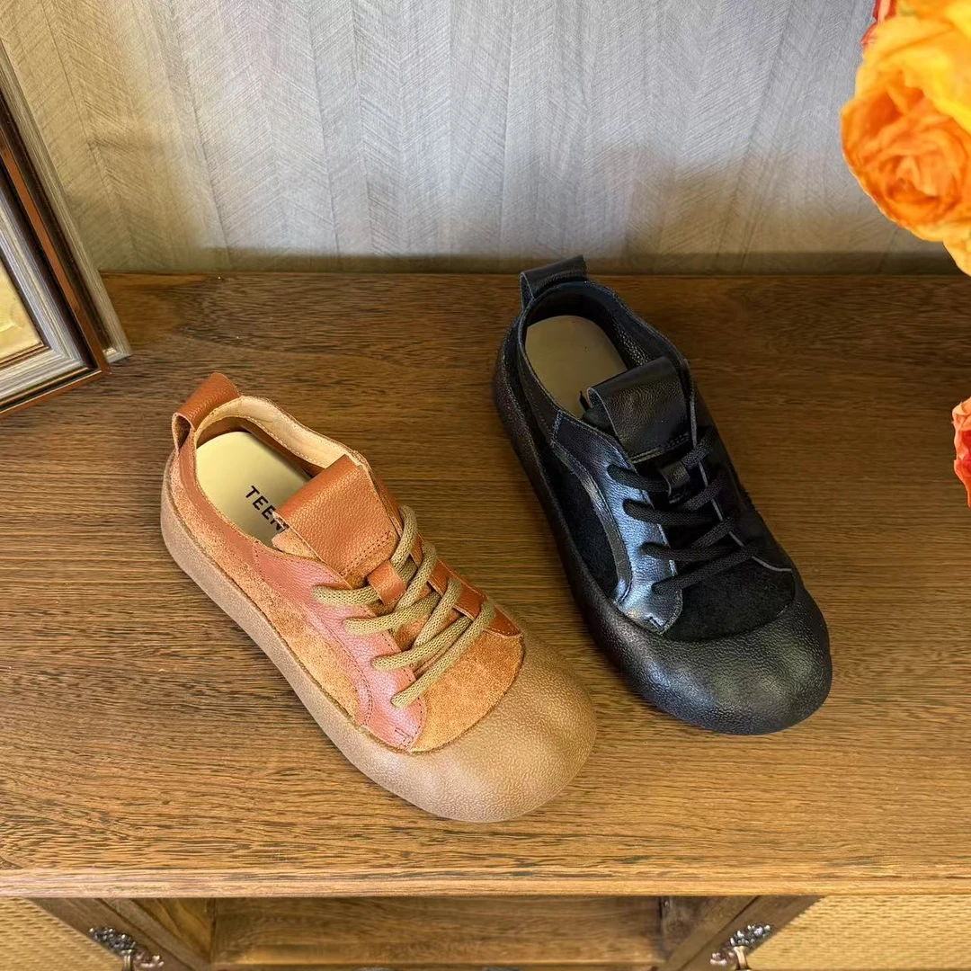【头层牛皮】401-507舒适百搭软底休闲单鞋手工鞋9907 L-9