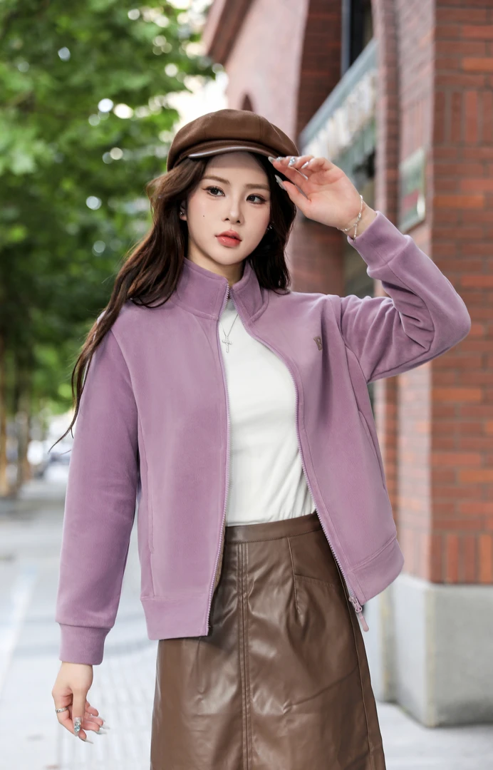 9323时尚潮流立领加厚奥粒绒休闲舒适加绒女外套