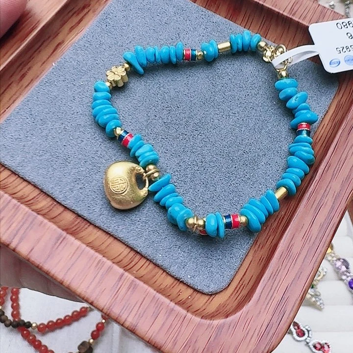 绿松石手链银S925镶嵌手链