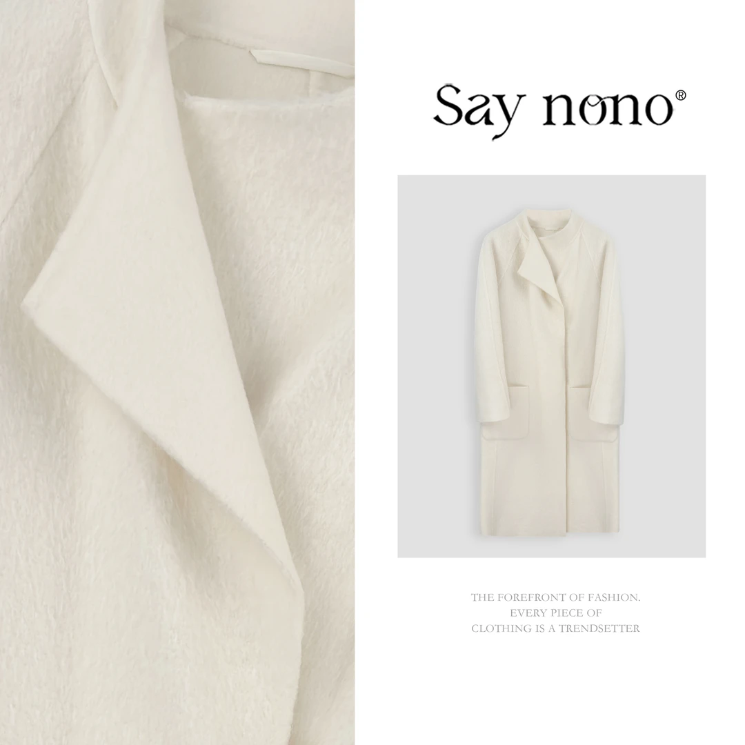懒猫nono│Saynono 时尚简约慵懒风双面羊毛羊驼大衣+送腰带YH204X
