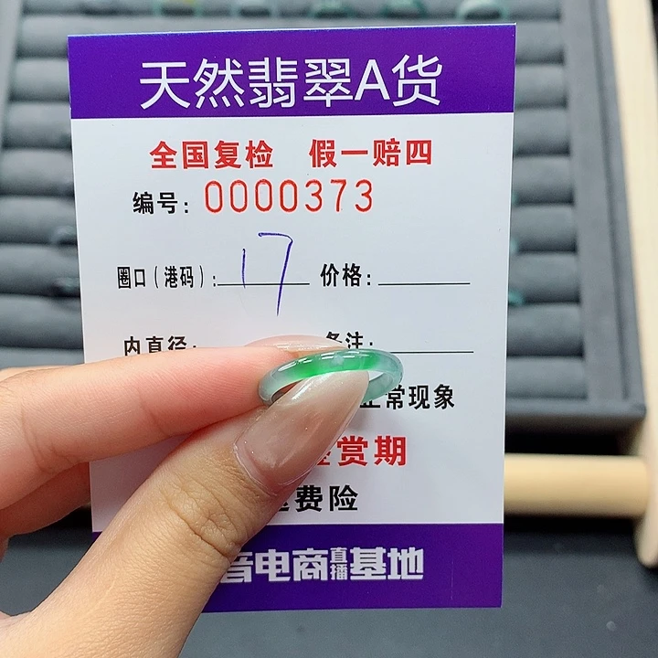 翡翠戒指未镶嵌浅*     0373