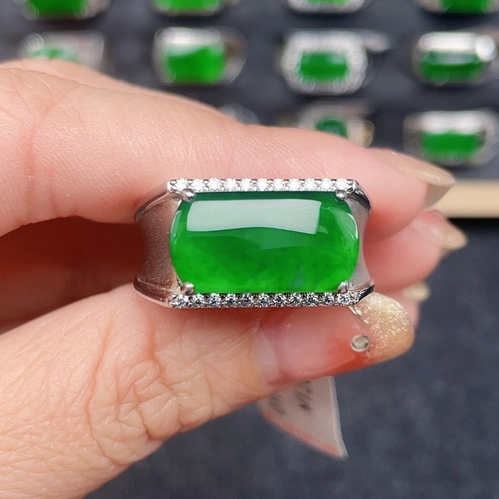 翡翠戒指银S925镶嵌编号2407没有运费险