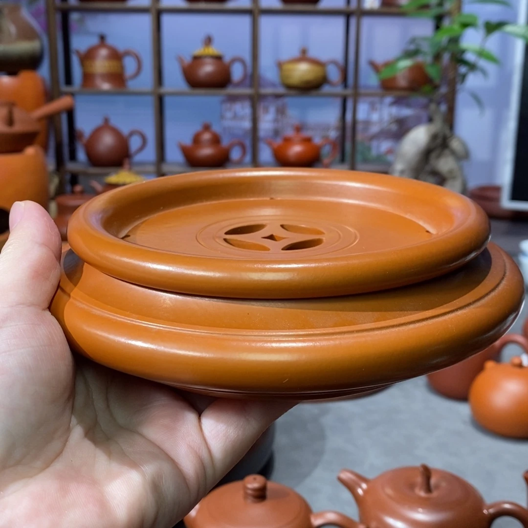 茶壶朱泥邱俊植鸡蛋黄 6寸茶盘