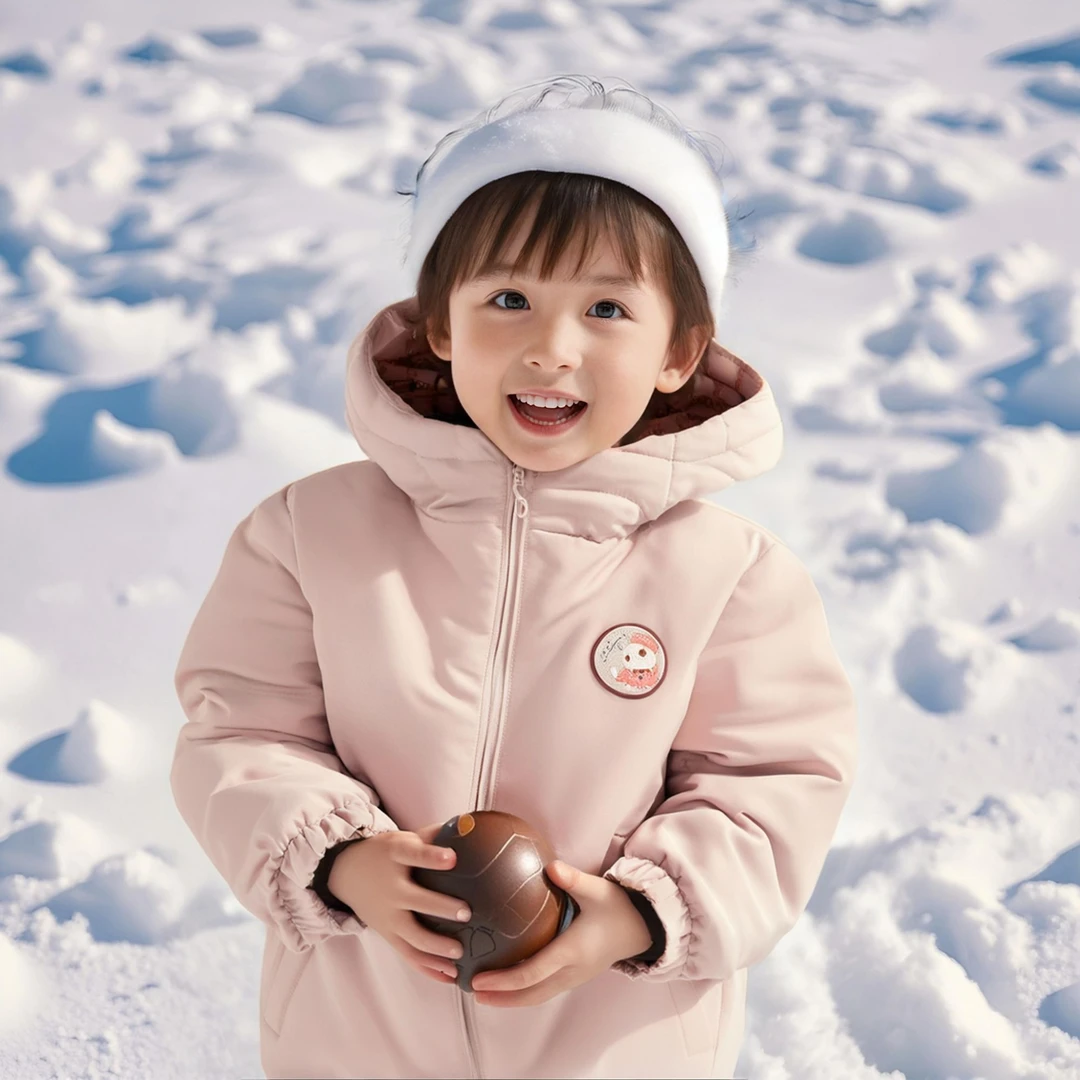 巴拉巴拉女幼童新款冬季连帽羽绒服外套防风保暖休闲