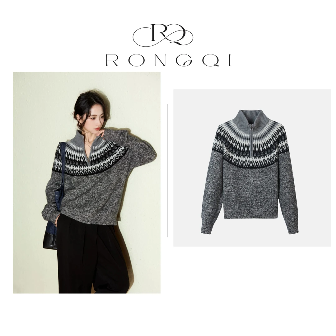 【绒起】山羊绒老慵懒风同款套头衫X4168