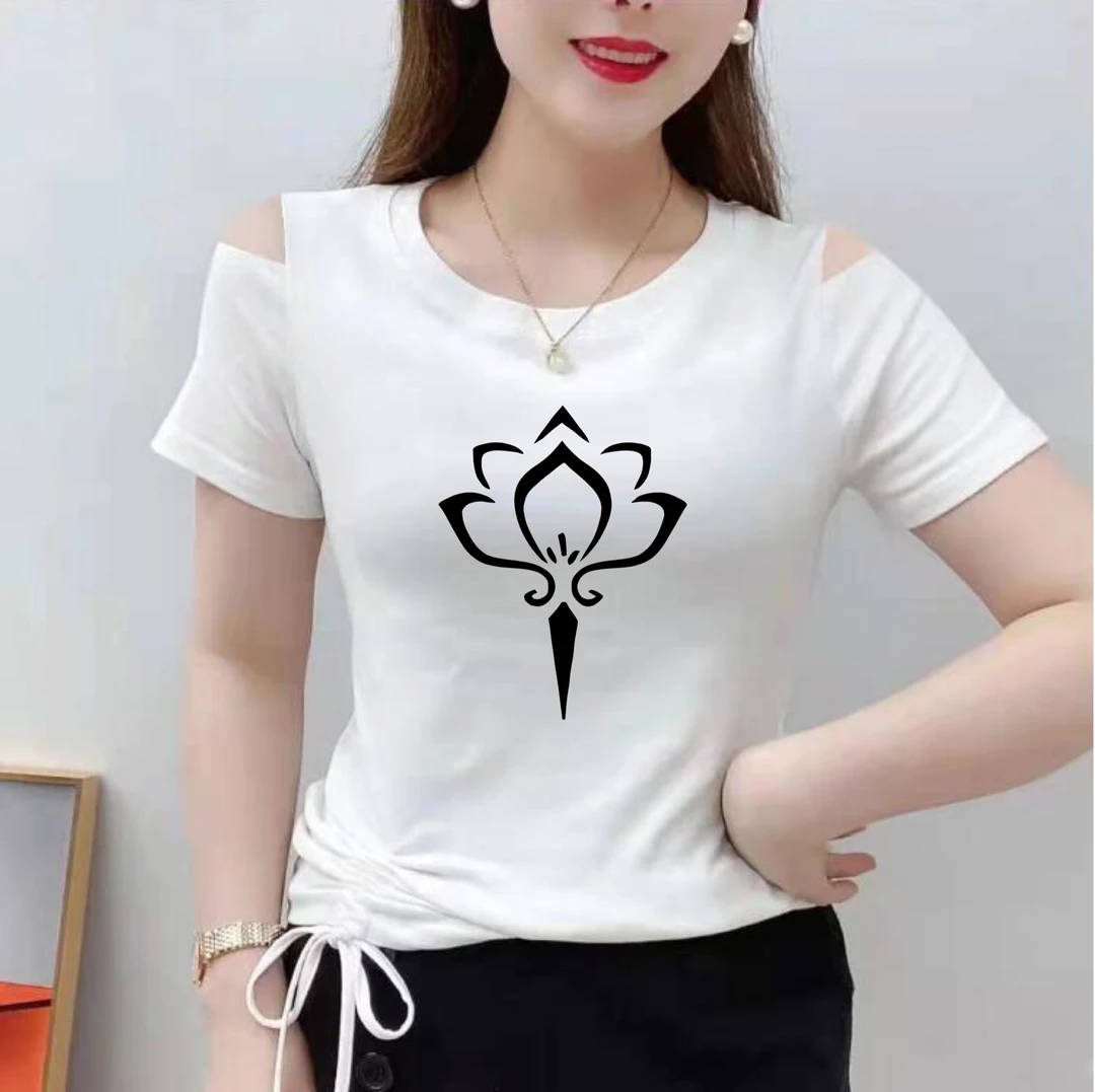 2025夏季新款短袖t恤女士短款圆领上衣减龄显瘦女装百搭时尚