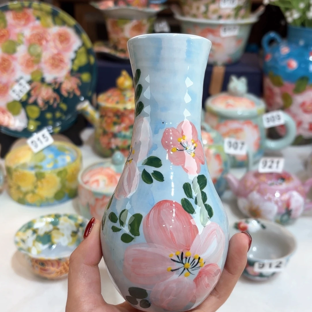 景德镇手绘高温釉下彩陶瓷茶具