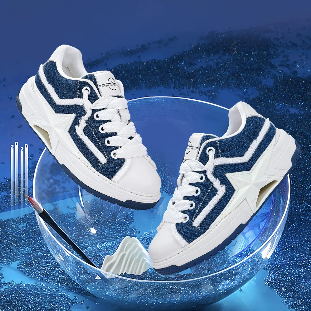 五角心板鞋耐磨情侣潮流经典休闲鞋包裹性增高通用皮革拼接