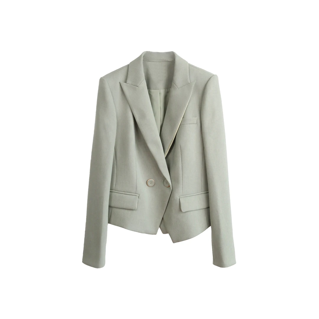 【她翼】春季显瘦修身西装双排扣女时尚法式EF3241333235