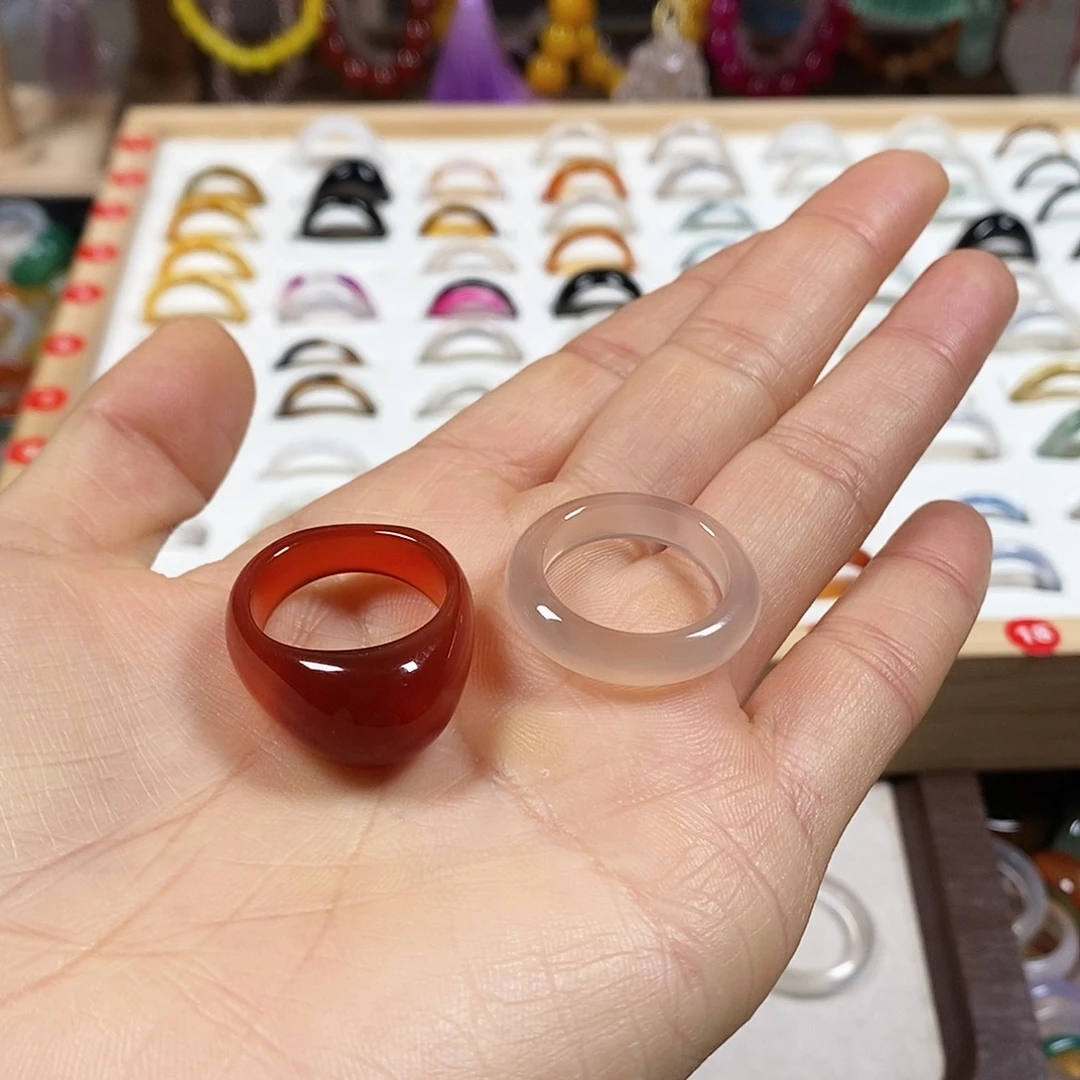 玛瑙/玉髓戒指未镶嵌花***_