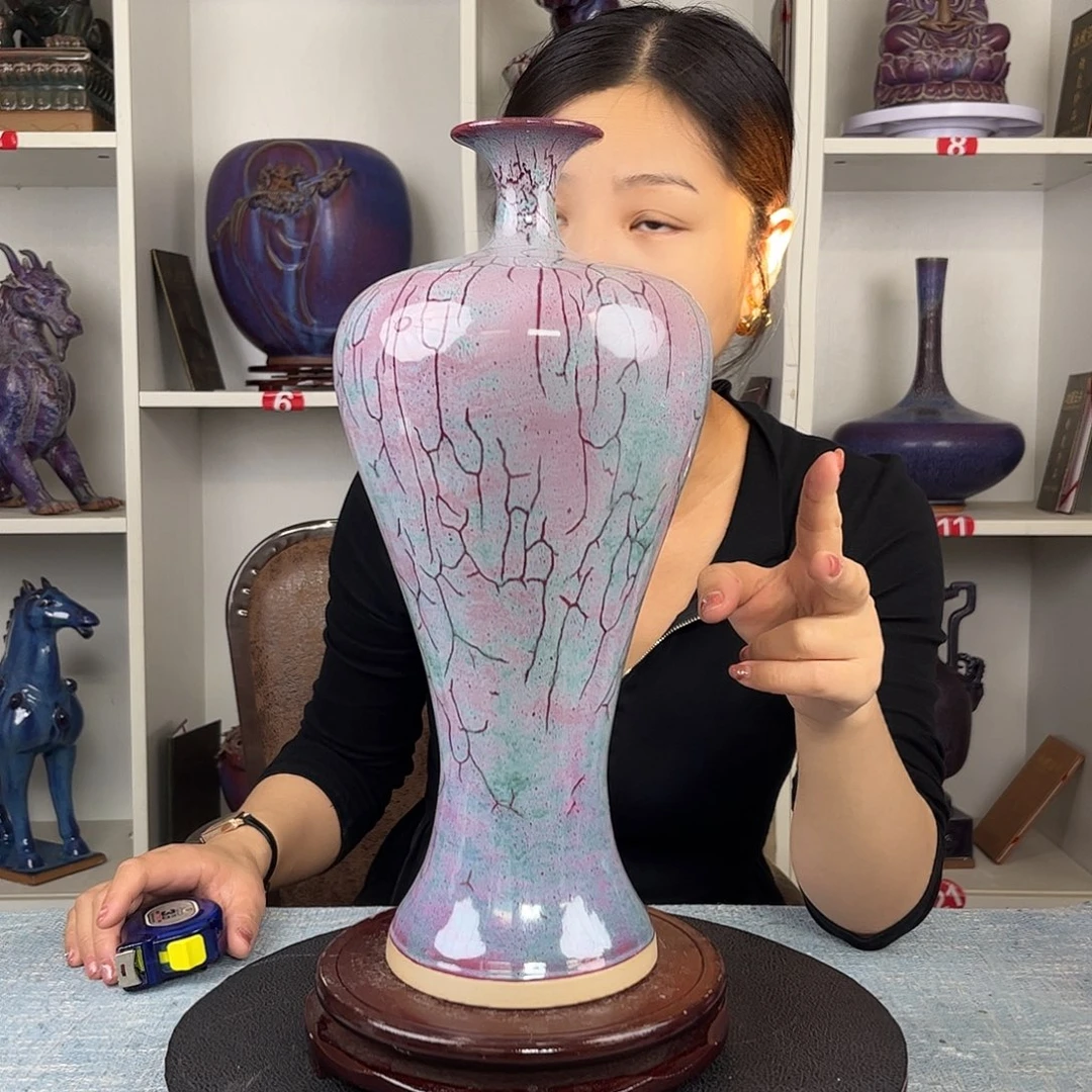 瓷片摆件……丽人瓶……无礼盒证书