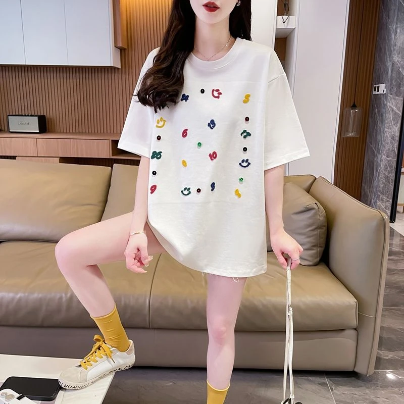 纯棉体恤出行服装短袖t恤女夏日ootd穿搭新爆款初高中学生上衣服