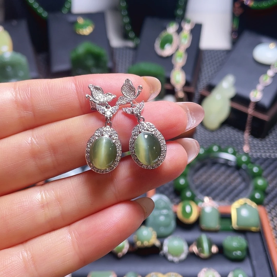 和田玉银S925镶嵌戒指