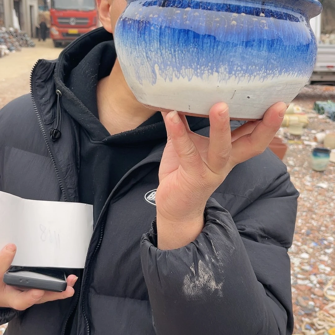 红陶杨杨花盆0225-1153