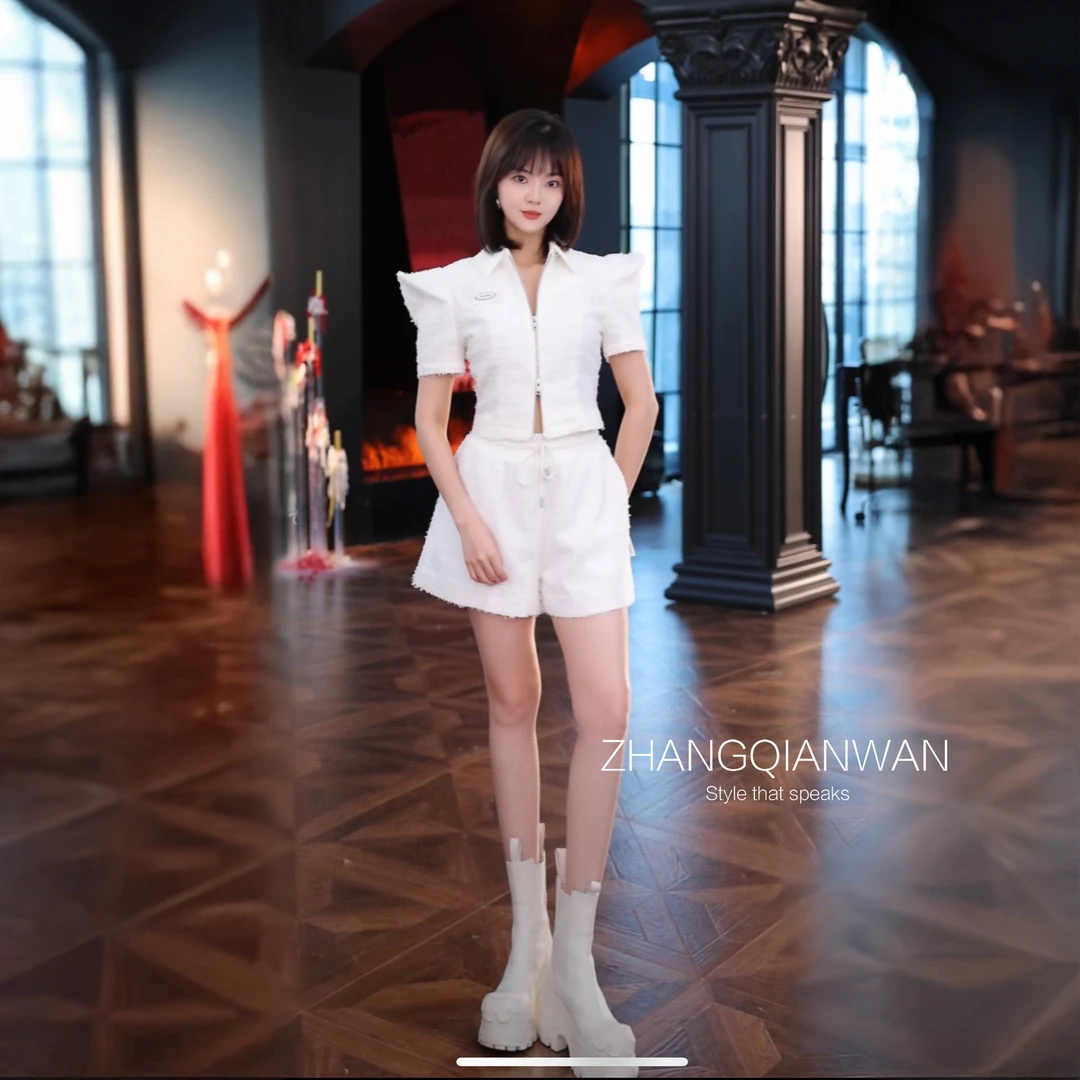 獨家支持离谱价！// ANNAKIKI 3D立裁翘肩分割短袖肌理外套