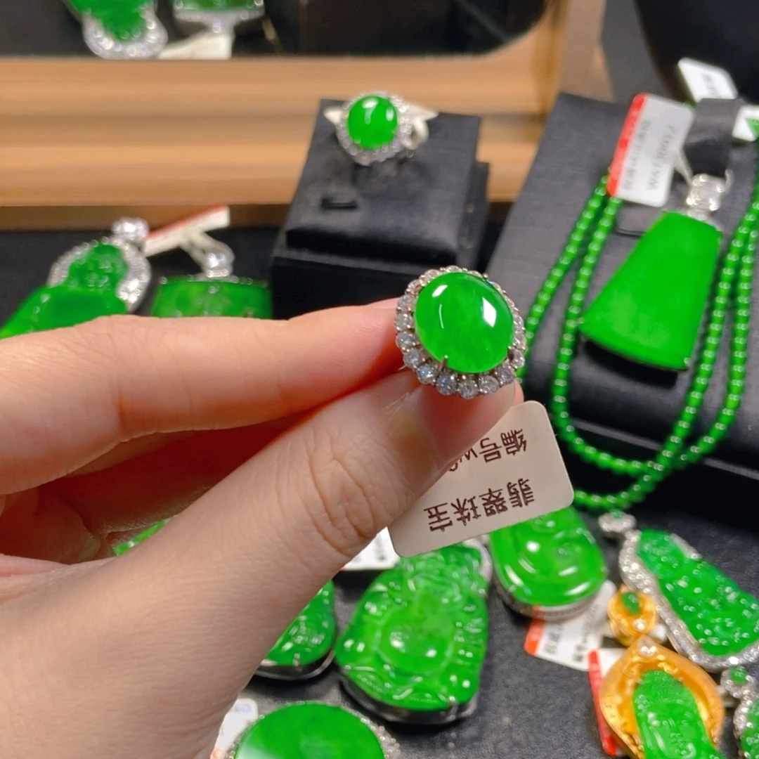 翡翠银S925镶嵌吊坠(不含链)