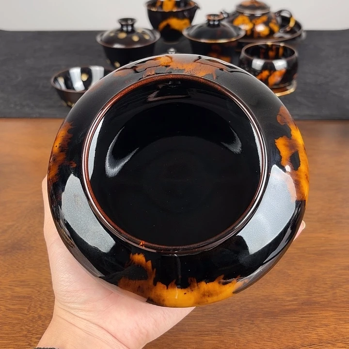 瓷玳瑁釉明炉水洗