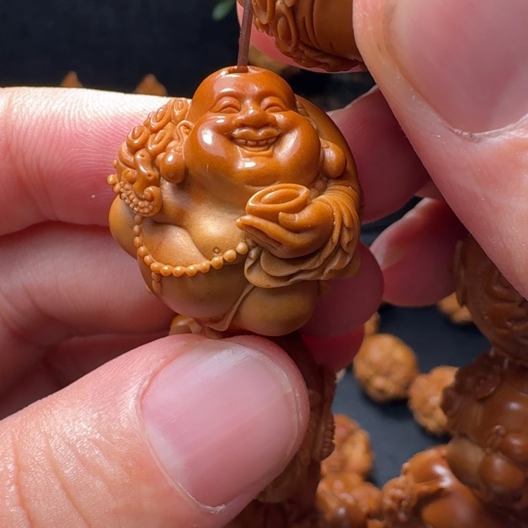 北***熊橄榄核手串/手链弥勒