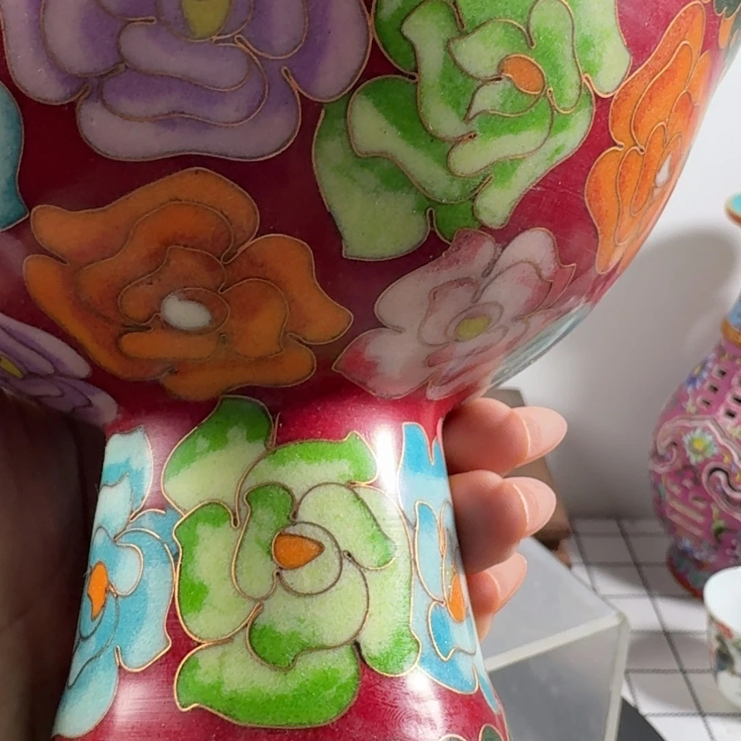 波***碗珐琅彩花卉纹陶瓷碗
