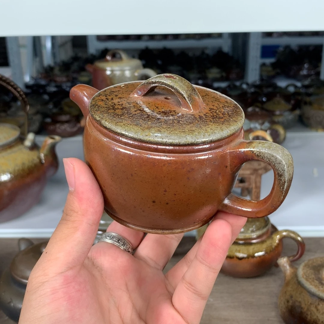 茶壶紫砂纯自然柴烧