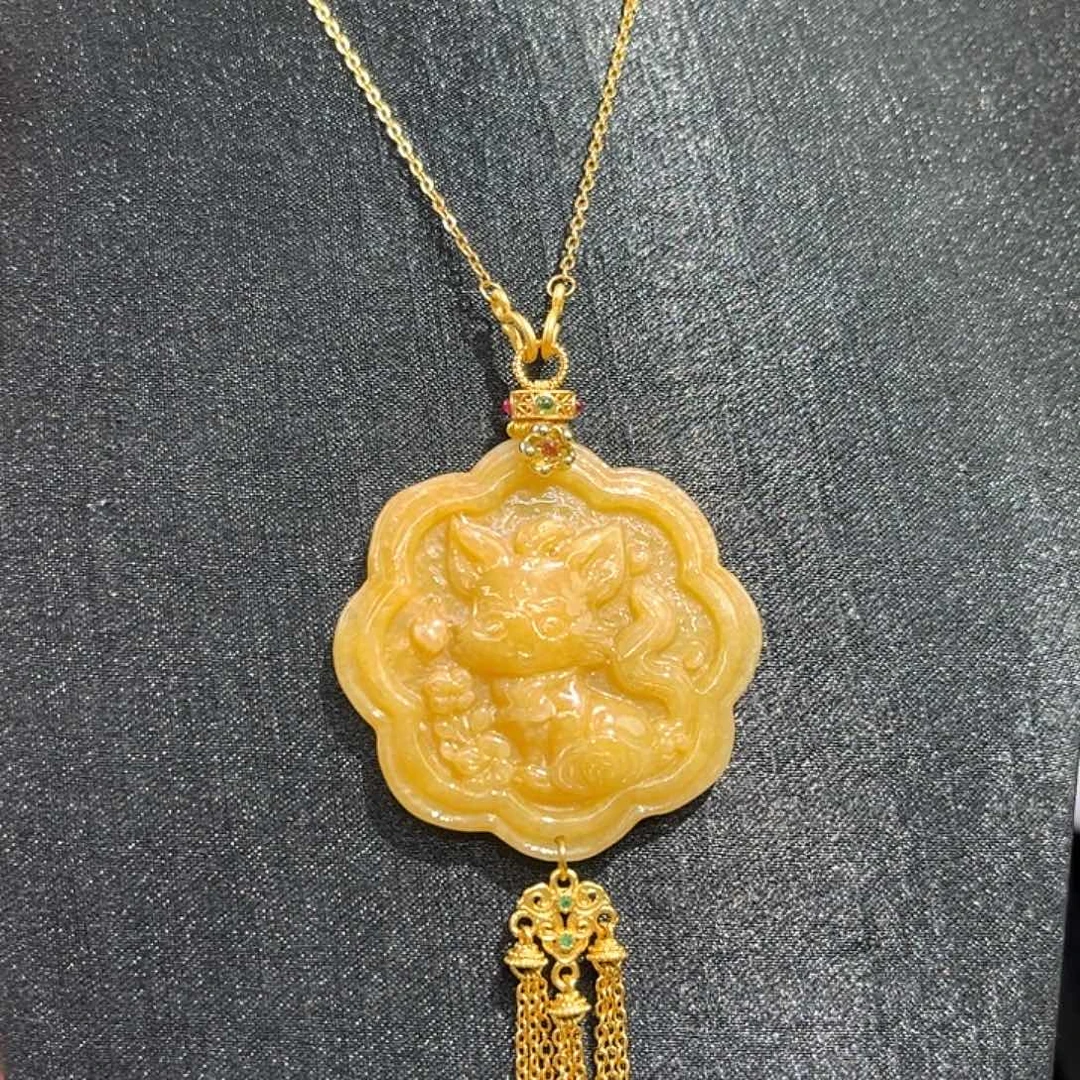 翡翠合金吊坠(赠链)国风