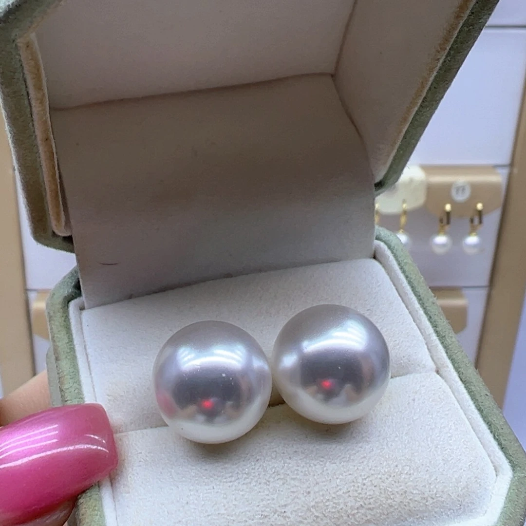 银S925镶嵌淡水珍珠耳饰