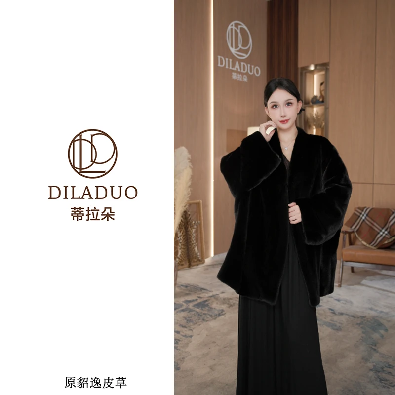 【佐伊】海宁皮草进口短二大V领宽松爆款新款蝙蝠版型水貂皮草外套