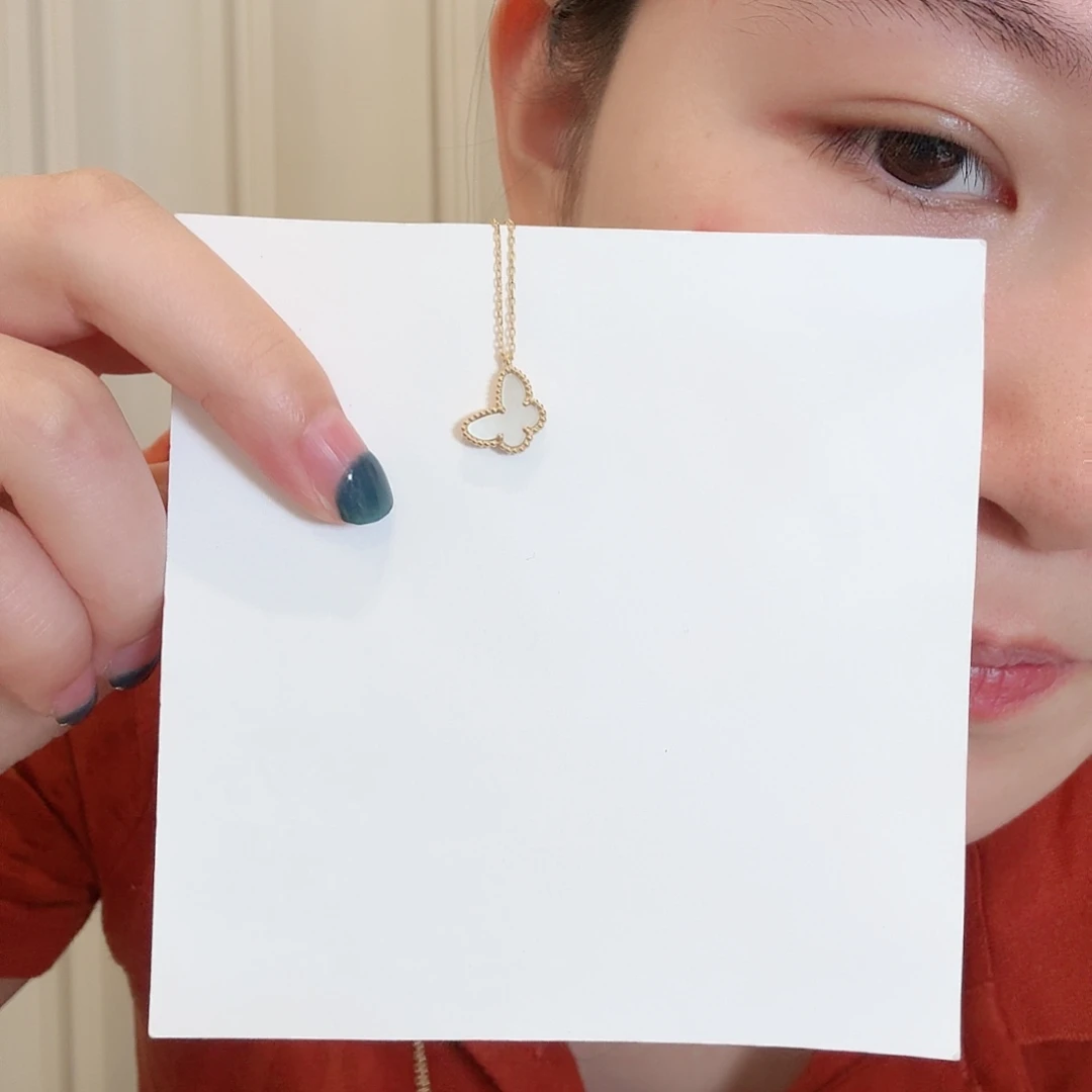18K金镶嵌贝壳（贝母）蝴蝶蝴蝶套mq