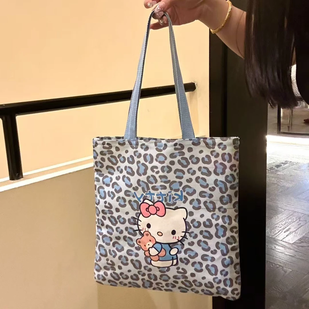 新款可爱kitty手提袋大容量百搭托特外出ins卡通大容量帆布单肩包