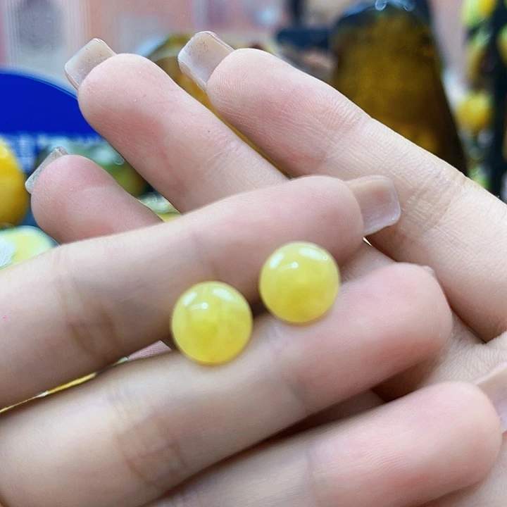 琥珀银S925镶嵌颈饰耳环