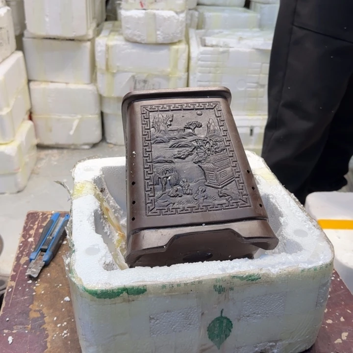 紫砂花盆口径17.21口径