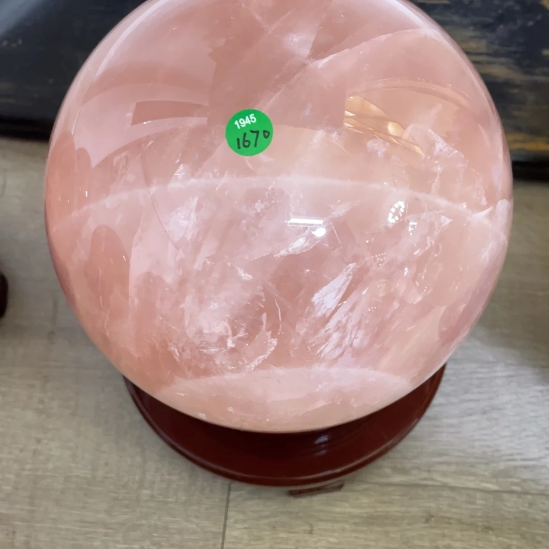 水晶MM粉水晶球L1945未镶嵌