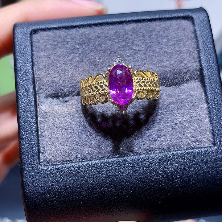 银S925镶嵌戒指彩色蓝宝石