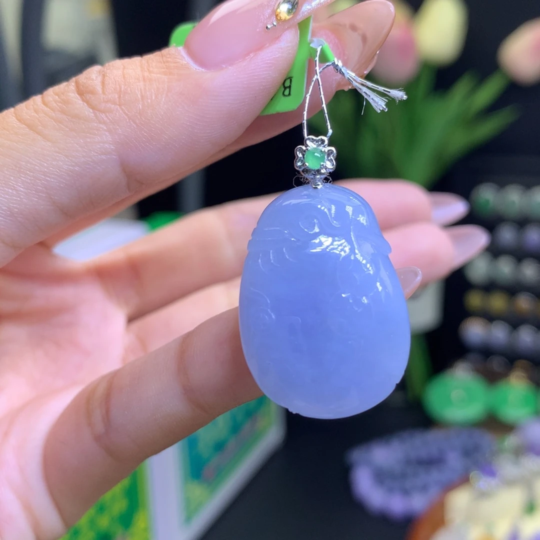 翡翠颈饰18K金镶嵌天然