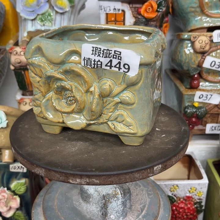 紫砂花盆粗陶材质多肉花盆