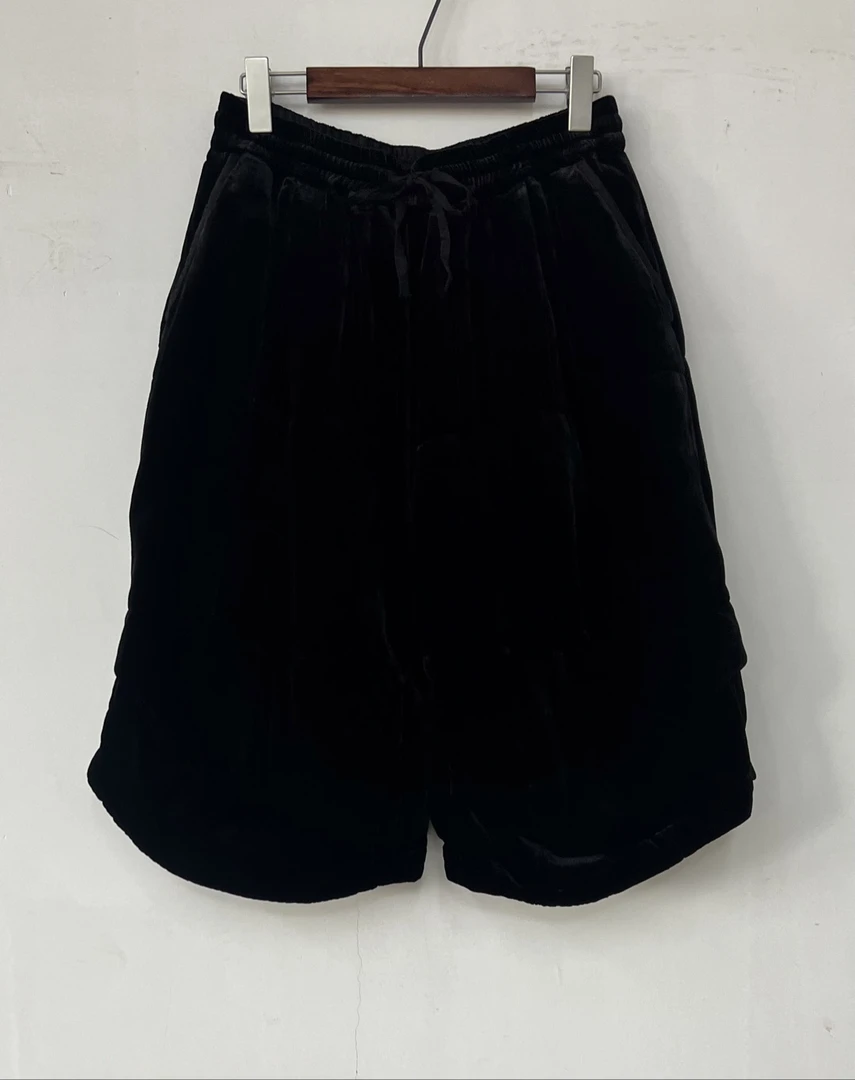 依梦分享-衣秋白351110（桑蚕丝+丝）松紧腰抽绳休闲七分棉裤